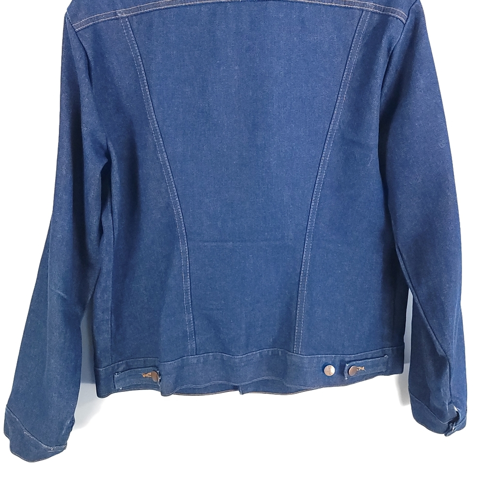 Vintage Wrangler No Fault Denim Button Front Trucker Jacket Men's 44L 74136PW - Picture 8 of 11